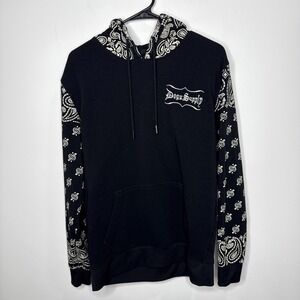 Dogg Supply‎ Hoodie Snoop Dogg Small Black Bandana Print Embroidered Blokecore S
